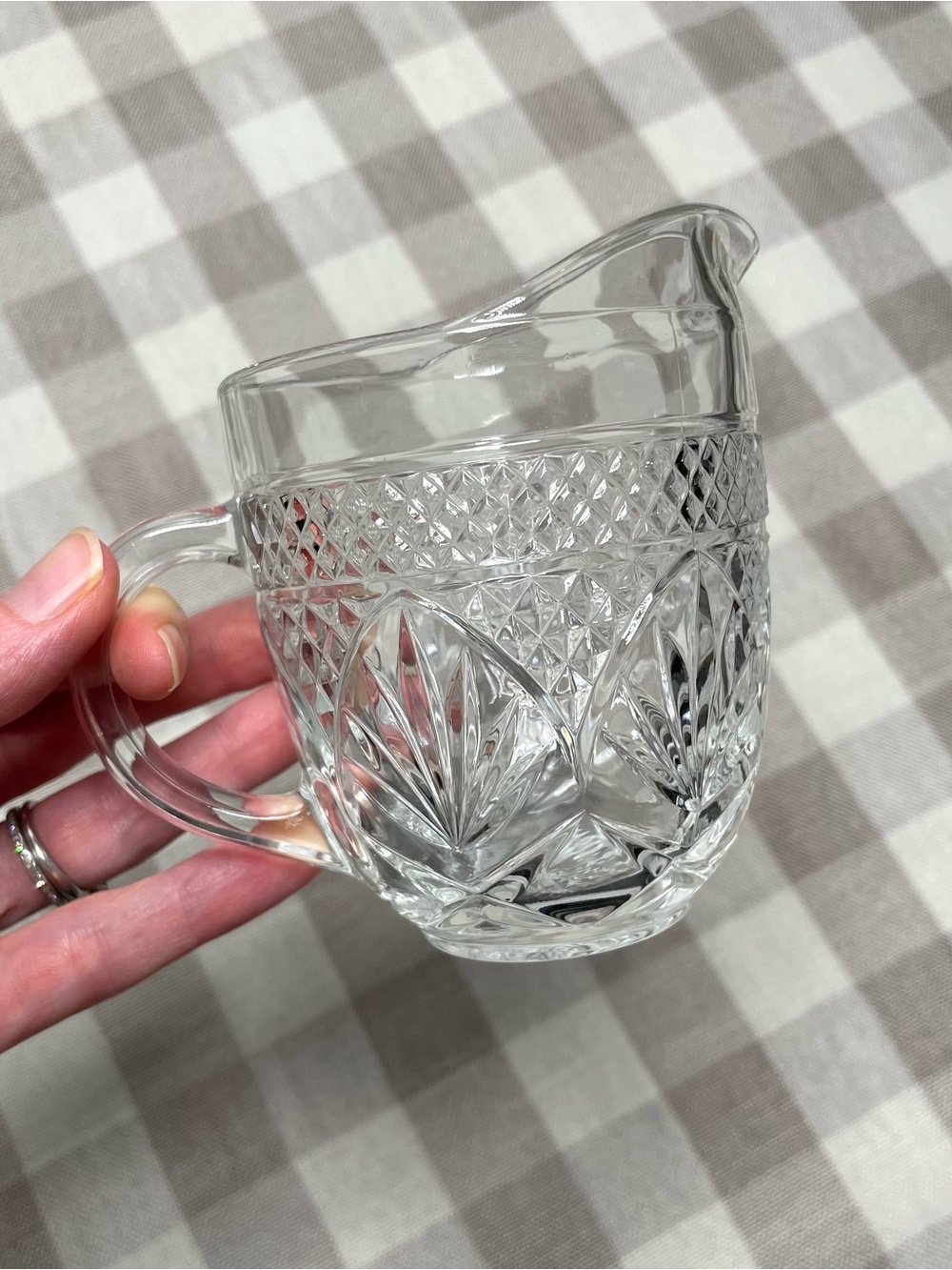 Cristal D'Arques-Durand Antique Clear Creamer Or Syrup Pitcher